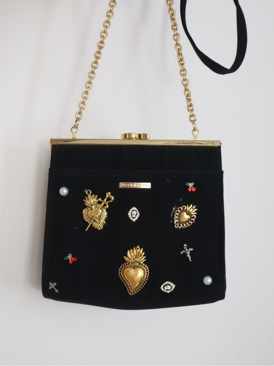 Liz Claiborne Handbags - Liz Claiborne Black Embellished Shoulder Purse with Gold Accents